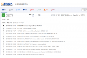 國際快遞【香港DHL小貨】4月份簽收時效
