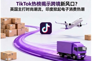 TikTok熱榜揭示跨境新風口？英國主打時尚潮流，印度掀起電子消費熱潮